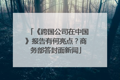 《跨国公司在中国》报告有何亮点？商务部答封面新闻