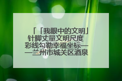 「我眼中的文明」针脚丈量文明尺度 彩线勾勒幸福坐标——兰州市城关区酒泉路街道办事处