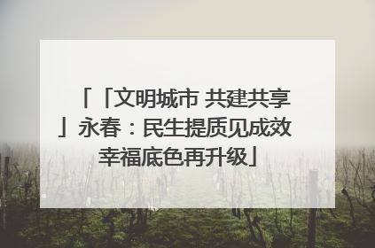 「文明城市 共建共享」永春：民生提质见成效 幸福底色再升级