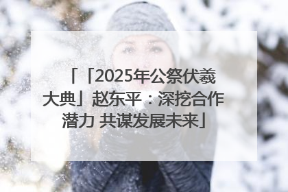 「2025年公祭伏羲大典」赵东平：深挖合作潜力 共谋发展未来