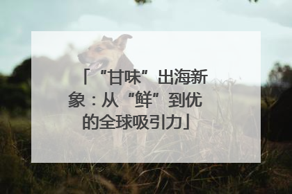 “甘味”出海新象：从“鲜”到优的全球吸引力