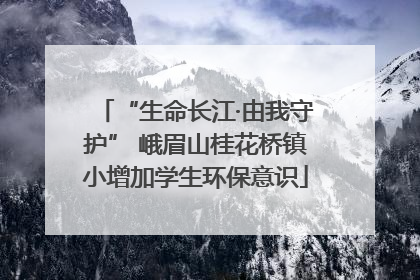 “生命长江·由我守护” 峨眉山桂花桥镇小增加学生环保意识