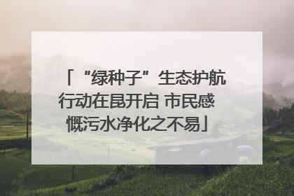 “绿种子”生态护航行动在昆开启 市民感慨污水净化之不易