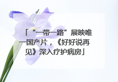 “一带一路”展映唯一国产片，《好好说再见》深入疗护病房