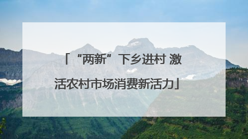 “两新”下乡进村 激活农村市场消费新活力