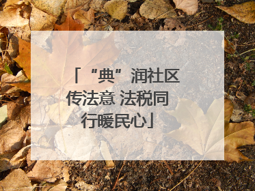 “典”润社区传法意 法税同行暖民心