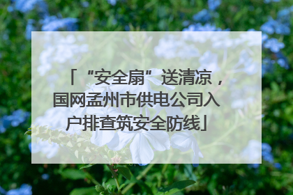 “安全扇”送清凉，国网孟州市供电公司入户排查筑安全防线