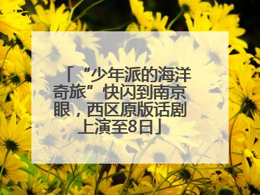 “少年派的海洋奇旅”快闪到南京眼，西区原版话剧上演至8日