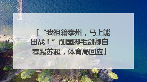 “我祖籍泰州，马上能出战！”前国脚毛剑卿自荐踢苏超，体育局回应