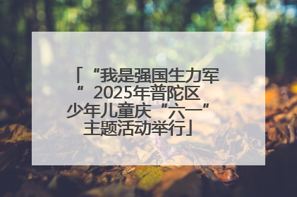 “我是强国生力军”2025年普陀区少年儿童庆“六一”主题活动举行