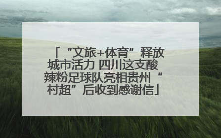 “文旅+体育”释放城市活力 四川这支酸辣粉足球队亮相贵州“村超”后收到感谢信