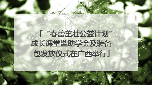 “春蕾茁壮公益计划”成长课堂暨助学金及装备包发放仪式在广西举行