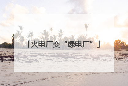 火电厂变“绿电厂”