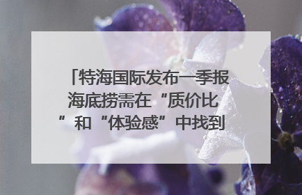 特海国际发布一季报 海底捞需在“质价比”和“体验感”中找到平衡｜新经济观察