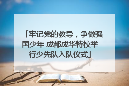 牢记党的教导，争做强国少年 成都成华特校举行少先队入队仪式