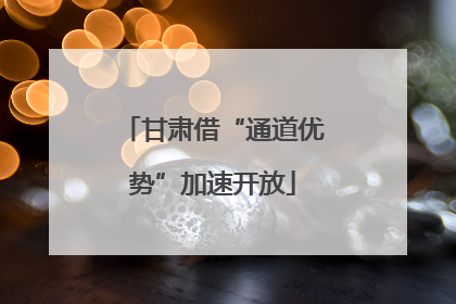 甘肃借“通道优势”加速开放