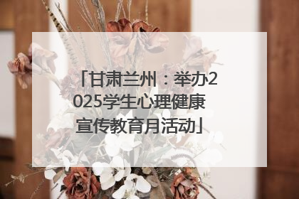 甘肃兰州：举办2025学生心理健康宣传教育月活动
