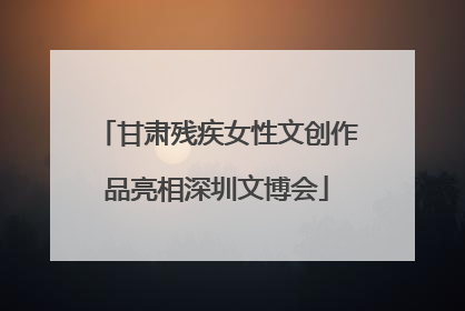 甘肃残疾女性文创作品亮相深圳文博会