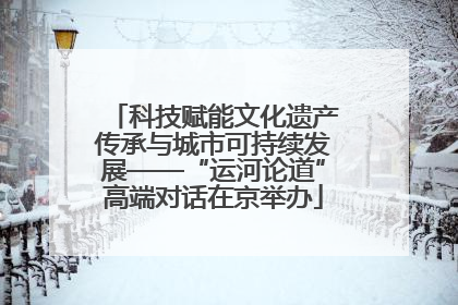 科技赋能文化遗产传承与城市可持续发展——“运河论道”高端对话在京举办