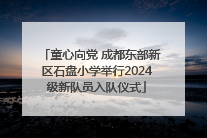童心向党 成都东部新区石盘小学举行2024级新队员入队仪式