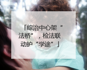 综治中心架“法桥”，检法联动护“学途”