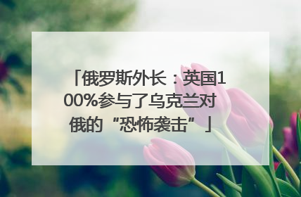 俄罗斯外长：英国100%参与了乌克兰对俄的“恐怖袭击”