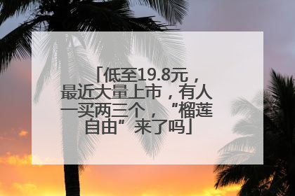 低至19.8元，最近大量上市，有人一买两三个，“榴莲自由”来了吗