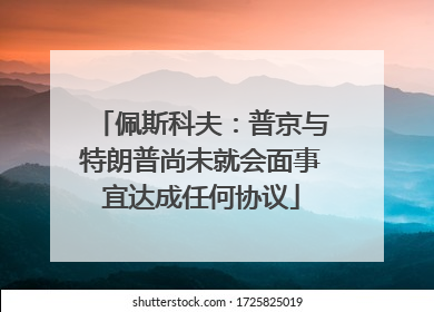 佩斯科夫：普京与特朗普尚未就会面事宜达成任何协议