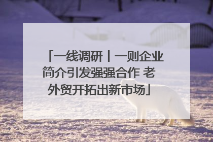 一线调研丨一则企业简介引发强强合作 老外贸开拓出新市场