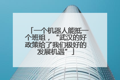 一个机器人能抵一个班组，“武汉的好政策给了我们极好的发展机遇”