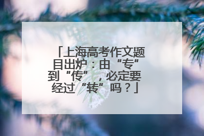 上海高考作文题目出炉：由“专”到“传”，必定要经过“转”吗？