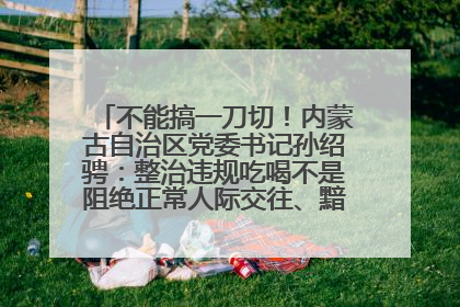 不能搞一刀切！内蒙古自治区党委书记孙绍骋：整治违规吃喝不是阻绝正常人际交往、黯淡人间烟火
