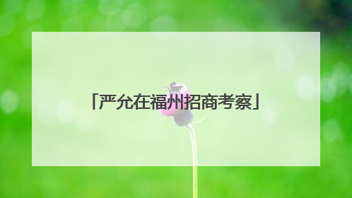 严允在福州招商考察