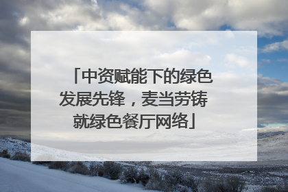 中资赋能下的绿色发展先锋，麦当劳铸就绿色餐厅网络