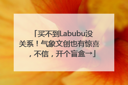 买不到Labubu没关系！气象文创也有惊喜，不信，开个盲盒→