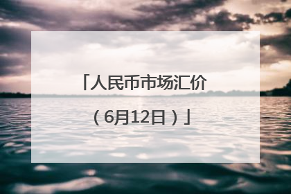 人民币市场汇价（6月12日）