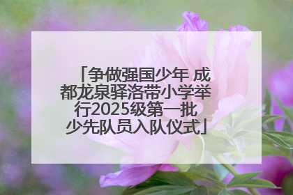 争做强国少年 成都龙泉驿洛带小学举行2025级第一批少先队员入队仪式