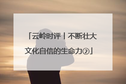 云岭时评丨不断壮大文化自信的生命力②