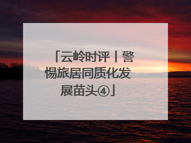 云岭时评丨警惕旅居同质化发展苗头④