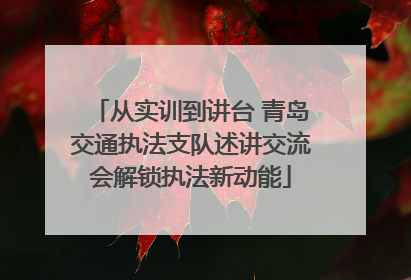 从实训到讲台 青岛交通执法支队述讲交流会解锁执法新动能