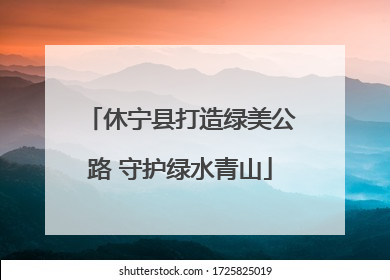 休宁县打造绿美公路 守护绿水青山