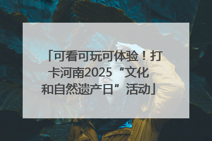 可看可玩可体验！打卡河南2025“文化和自然遗产日”活动