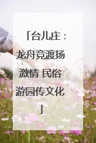 台儿庄：龙舟竞渡扬激情 民俗游园传文化