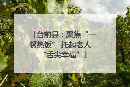 台前县：聚焦“一餐热饭” 托起老人“舌尖幸福”