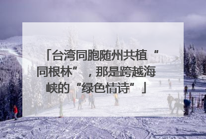 台湾同胞随州共植“同根林”，那是跨越海峡的“绿色情诗”