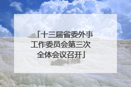 十三届省委外事工作委员会第三次全体会议召开