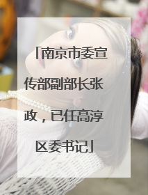 南京市委宣传部副部长张政，已任高淳区委书记