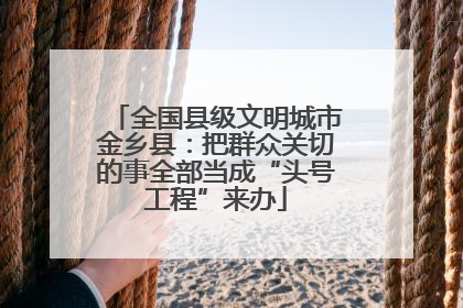 全国县级文明城市金乡县：把群众关切的事全部当成“头号工程”来办