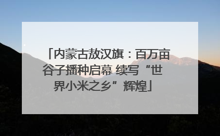 内蒙古敖汉旗：百万亩谷子播种启幕 续写“世界小米之乡”辉煌