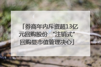 券商年内斥资超13亿元回购股份 “注销式”回购显市值管理决心